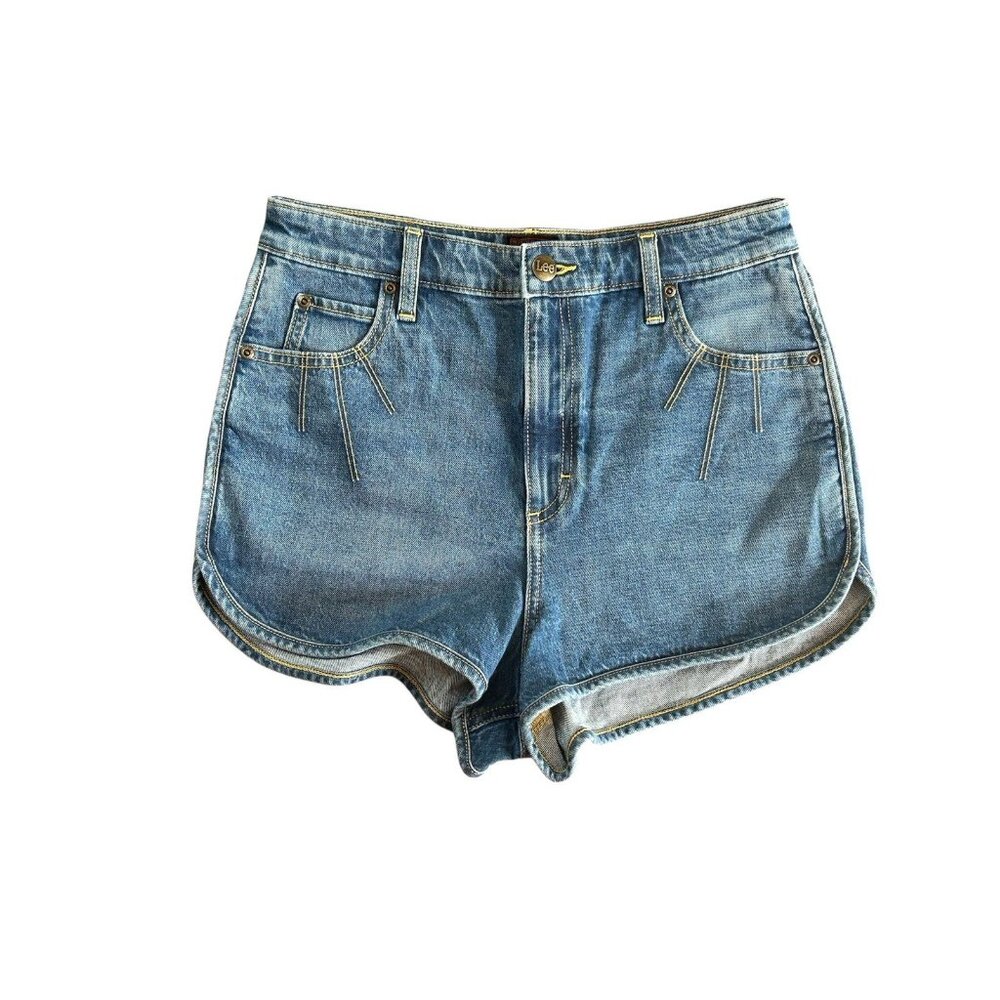 Lee Light Blue High-Rise Denim Shorts